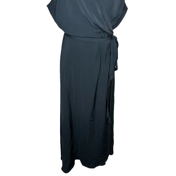 NWT Jason Wu x Eloquii Black Notch Collar V Neck Maxi Wrap Dress Plus Size 16 - Picture 5 of 10